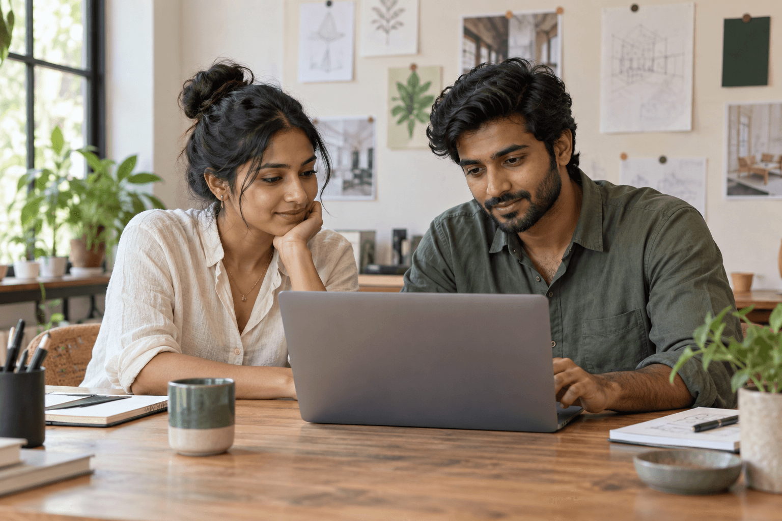 Two agency teammates collaborating on a customer project